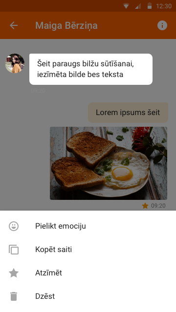 Draugiem.lv Android vēstules izvēlne