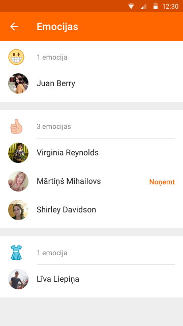 Draugiem.lv Android emociju saraksts